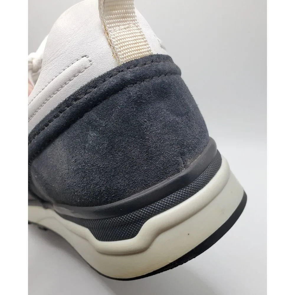Sepol Luxury Hand Made Leather Sneakers‎ Men's 42 8.5 White Gray Black